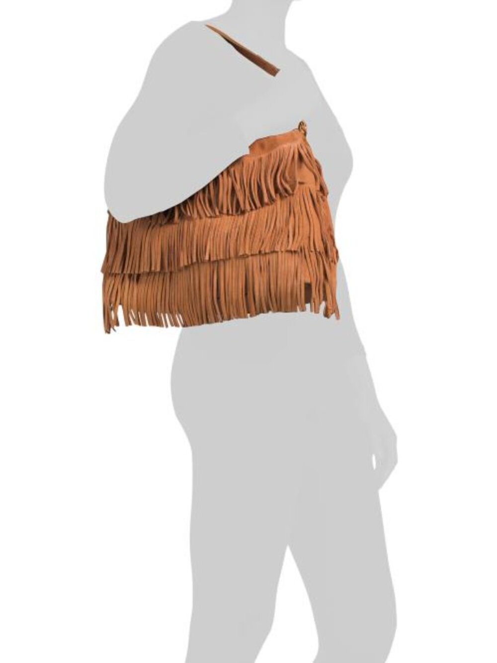 AMERICAN LEATHER CO. Suede Whitman Layered Fringe Shoulder Bag - Picture 4 of 4
